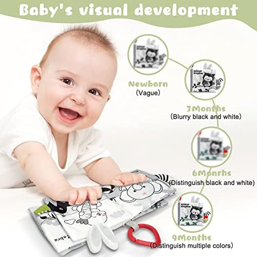 להתקמט רך תינוק ספרים 0-6 חודשים, 3 ד מגע מרגיש גבוהה ניגודיות בד ספר חושי תינוק צעצועי 0-6-12 חודשים, למידה