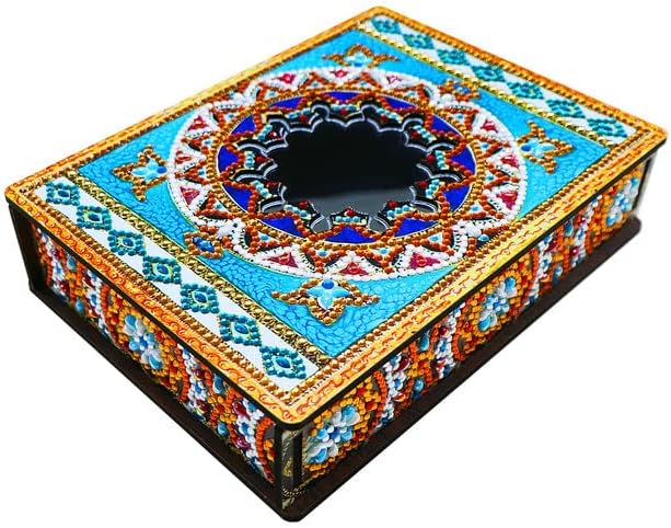 ערכת קופסאות אחסון בציור יהלומים של הובול עם מיררו, יהלום 5D DIY אמנות קופסה דקורטיבית, קופסאות פסיפס עץ קופסאות