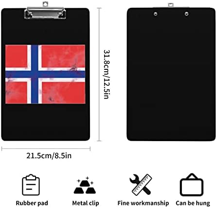 נורווגית דגל קשה פלסטיק לוח לוח קשיח אקריליק לוחות עם נמוך פרופיל קליפ סטנדרטי 4 מכתב גודל