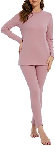תחתונים תרמיים של נשים משקל כבד משקל רך ג'ונס רך ג'ונס שכבה מזג אוויר קר פליס מרופד בגדי חורף פיג'מה