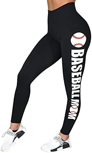 חותלות הדפס בייסבול דקיקות טייץ אביב נמתח לנשים שיוצרות מכנסי קפרי יוגה אימון כושר ספורט