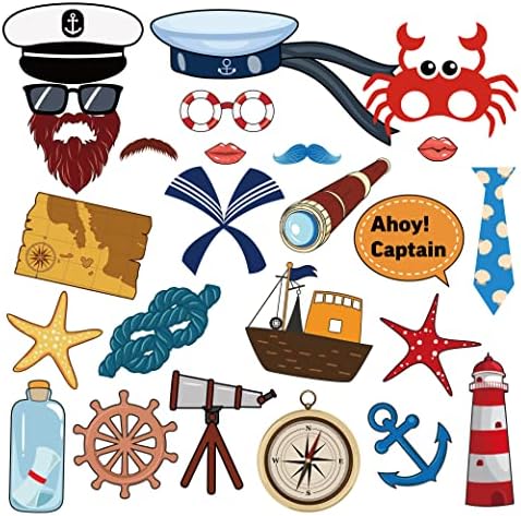 25 הנושא של מסיבת פיראטים הרפתקאות ים, ציוד מסיבת יום הולדת של סיילור, ספינת שייט עוגן סירת מפרש יאכטה