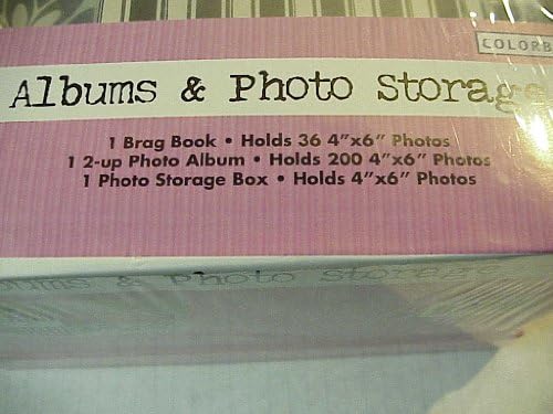 אלבומי Colorbok ואחסון תמונות המכיל ספר BRAG אחד המכיל 36 תמונות X6, 1 אלבום תמונות 2-UP שמחזיק 200
