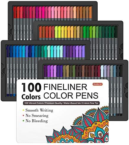 הסעות אמנות פינלינר עטים, 100 צבעים 0.4 ממ פינלינר צבע עט סט בסדר קו ציור עט בסדר נקודת סמני מושלם