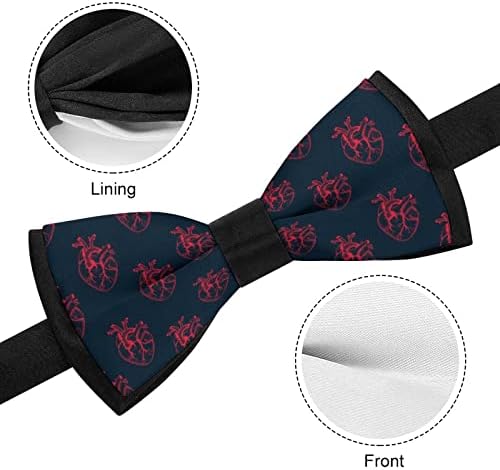 WEEDKEYCAT לב אנטומי עניבה מצחיקה עניבה מצחיקה מקשרים מקשרים קשת פרפר מתכווננת מודפסת לגברים