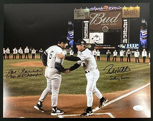 ג'ו טורה חתום תמונה 11x14 Yankees 2000 סדרת העולם בובי ולנטיין אוטומטי JSA - תמונות MLB עם חתימה