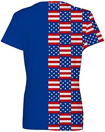 חולצת טיז דגל אמריקאית 4 ביולי חולצת דגל אמריקאית שרוול קצר V