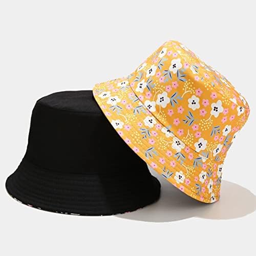 טיולים חיצוניים הפיכים דייגים כובעים כובעי שמש חוף, כובע דלי ללבוש כפול, כובע דלי לנשים בנות בני נוער