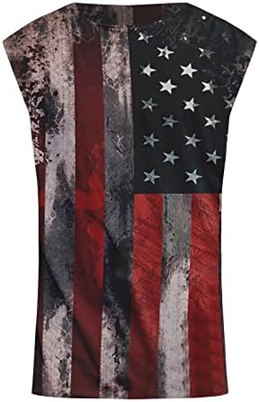 חולצת גברים שרוול ארוך גופיות מזדמנים לגברים דגל אמריקאי הדפס שרוולים ללא שרוולים פטריוטיים פטריוטיים