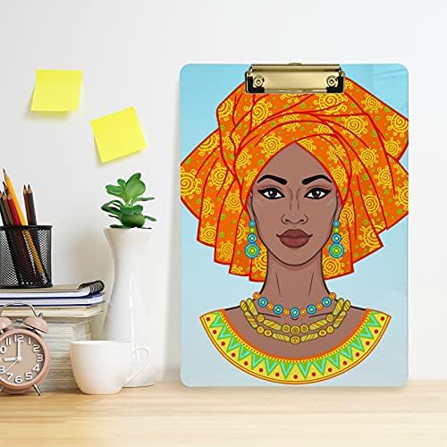 אפריקאי שחור אישה פלסטיק לוחות עם מתכת קליפ מכתב גודל לוח נמוך פרופיל קליפ לוחות לתלייה דקורטיבי