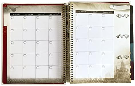 הפקות בית נייר הארי פוטר 12 חודשים ללא תאריך 9.5 מתכנן עם מדבקות חודש ודגל אירועים - מפת Marauder
