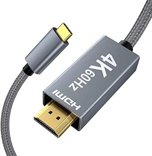 כבל USB C עד HDMI, Auking Type C לחוט HDMI, Thunderbolt 3 ל- HDMI מתאם תואם ל- MacBook Air/Pro 2020/2021,