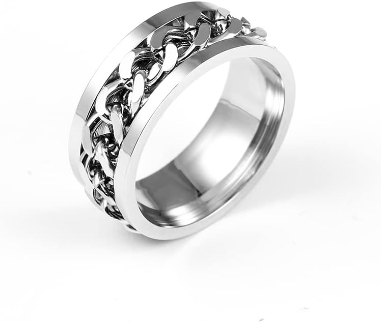 קולסו 8 ממ כסף שרשרת טבעת עבור גברים ונשים-45821