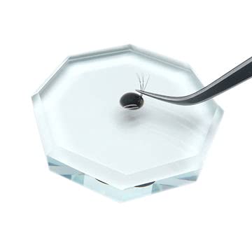 מחזיק מזרן דבק קריסטל מפתה, עמדת דבק זכוכית לצורת משושה של סיומת ריסים