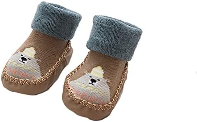 פעוט שמלת נעלי תינוקות תינוק בני בנות קריקטורה אוזני רצפת גרבי החלקה תינוק צעד נעלי גרביים