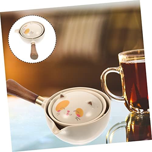 Cabilock Ceramic ידית צדדים קנקן סירי תה לתה רופף טיול תה תה יפני תה יפני סיבוב תה יצרנית תה גונגפו סט תה