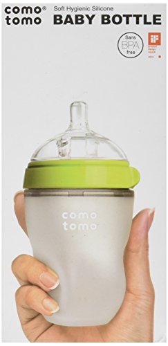 בקבוק תינוק קומוטומו טבעי מרגיש, חבילה אחת ירוקה, 250 מיליליטר