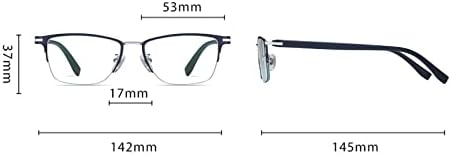 לורלס עסקי מחשב קריאת משקפיים גברים כחול אור חסימת חצי מסגרות טהור טיטניום כיכר משקפיים