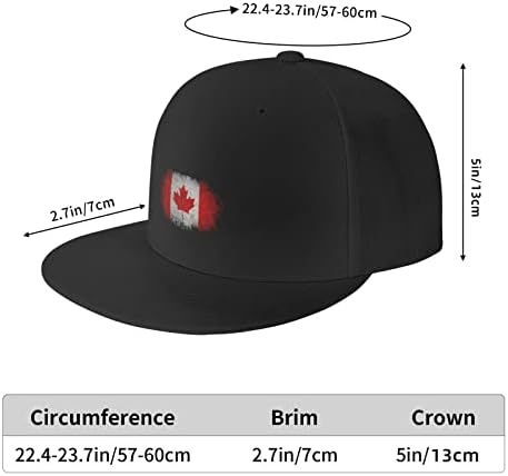 קנדי-דגל-קנדה נהג משאית כובע היפ הופ קלאסי משובץ שטוח בייסבול כובע שחור
