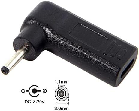 Xiwai USB 3.1 סוג C USB-C ל- DC 20V 3.0x1.1 ממ מתאם PD Emulator Trigger 90 מעלות זווית