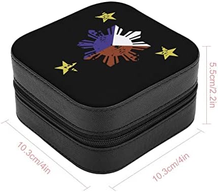 דגל פיליפיני כוכב נשים פרימיום נסיעות תכשיטים קטנים שרשרת טבעת מארגן אחסון מיני מארז תצוגה