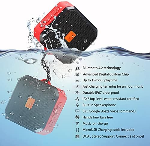 Tek Styz IPX7 רמקול תואם ל- MuryKool Ceprus II S6005 עם זמן משחק אטום למים 13 שעות, מקורה,