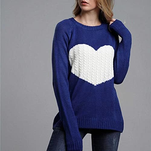 נשים 2022 סוודרים סרוג סוודר סוודר סרוג לב שרוול ארוך y2k סוודר עליון חמוד מגשר סווטשירטס חולצה