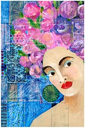 סימן מסחרי אמנות 'פרחים בשיערה השני' אמנות בד מאת רג ' ינה מור