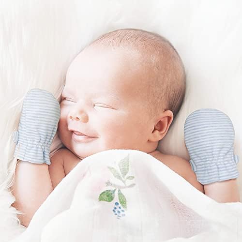 יילוד תינוק לא שריטה כפפות להישאר על, כותנה לנשימה, מתכוונן תינוקות כפפות עבור תינוק בני בנות כפפות
