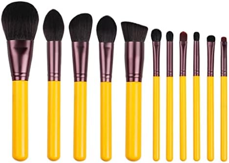 סדרה צהובה של SDGH 11 יחידות שיער סינטטי מברשות פנים-פנים ועין קוסמטית עט-מלאכותית