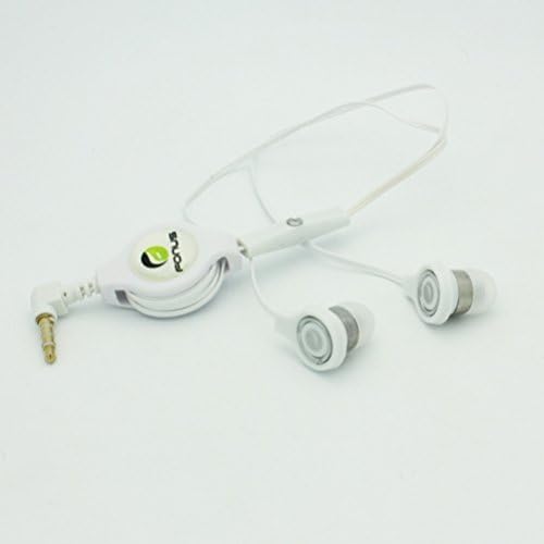 אוזניות סטריאו לבנות נשלפות באוזניים אוזניות אוזניות כפולות עם מיקרופון עבור Net10, Straight Talk,