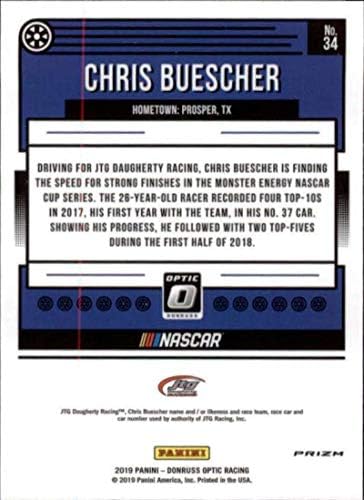 2019 דונרוס אופטיקה כחול פולסאר 34 כריס בוסצ'ר קרוגר לחץ על רשימת/JTG Daugherty Racing/כרטיס מסחר