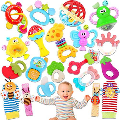 אוזן 20 יחידות תינוק רעשנים צעצועי עבור 6-12 חודש, תינוקות יילוד תינוק צעצועי עבור 6-12 חודשים, תינוק