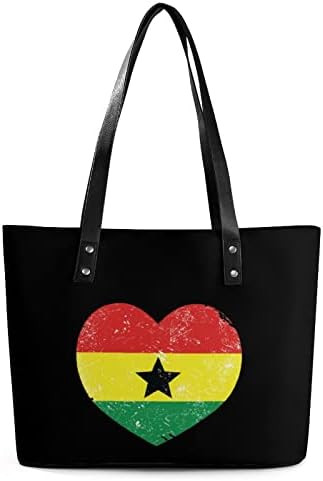 גאנה רטרו לב דגל תיק נשים עור ארנק כתף תיק אופנה תיק קניות תיק עבור משרד נסיעות