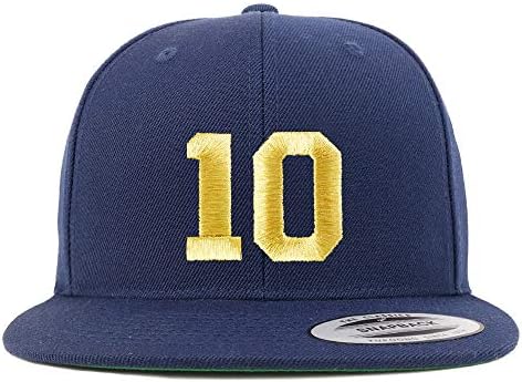 טרנדי הלבשה חנות מספר 10 זהב חוט שטוח ביל סנאפבק בייסבול כובע
