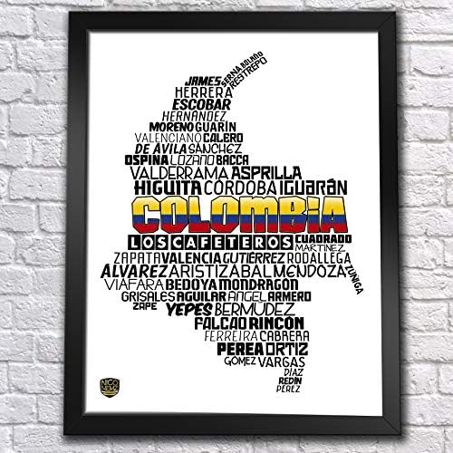 ניקומז קולומביה נבחרת כדורגל / כדורגל פוסטר-מתנת יום הולדת לאוהד כדורגל כדורגל-18 איקס 24 מפת תג ענן הדפסה