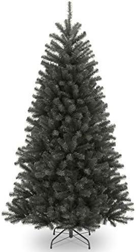עץ חג המולד מלא של חברת העצים הלאומית המלאכותית, שחור, אשוח עמק צפון, כולל מעמד, 4.5 רגל