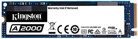 קינגסטון 250GB A2000 M.2 2280 NVME SSD PCIE עד 2000MB/S עם חבילת אבטחה מלאה SA2000M8/250G
