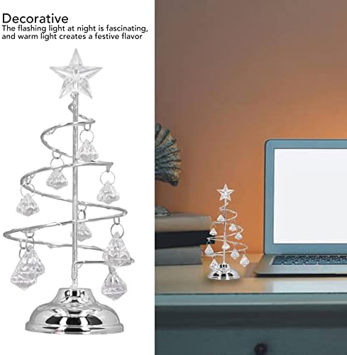LED עץ חג המולד קישוט מנורה גבישי ברזל מחושל מנורת קישוט ספירלה תצוגה דקורטיבית קישוטי אור דקורטיביים מנורה