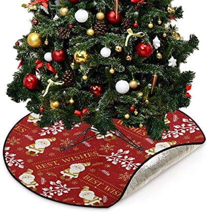 עץ חג המולד מעמד מחצלת אטום למים, נושא חג שמח עגול מתחת לחג המולד מחצלת עץ לחג המולד למגן קישוטי חג המולד