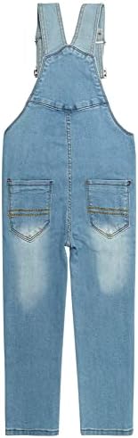 סרבלים של בנות חלל לילדים, סרבלים, רצועת מותניים אלסטית בתוך סרבל ג'ינס נמתח שטוף