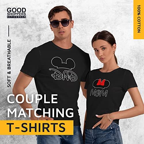 קונים טובים חולצות בהתאמה לבגדי ביגוד לזוגות, חולצות טריקו לנשים וגברים עם עיצוב גרפי של עכבר