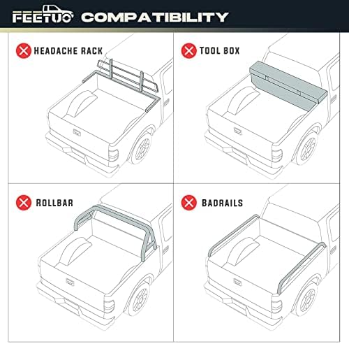 Feeguo FRP קשיח משולש קיפול טונו כיסוי מיטת משאית לשנים 2015-2022 F150 5.5ft/67.1 אינץ '