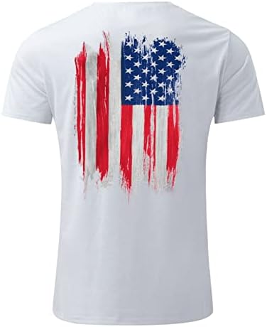Xxbr 4 ביולי גברים שרוול קצר חולצות טריקו פטריוטיות, דגל אמריקה הדפסה דליקה דלי