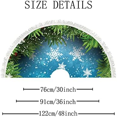 Xollar 48 אינץ 'גדול עץ חג המולד חצאית מחצלת עץ עץ על פתית שלג, קישוטים לעץ חג המולד לחופשת מסיבת החורף השנה