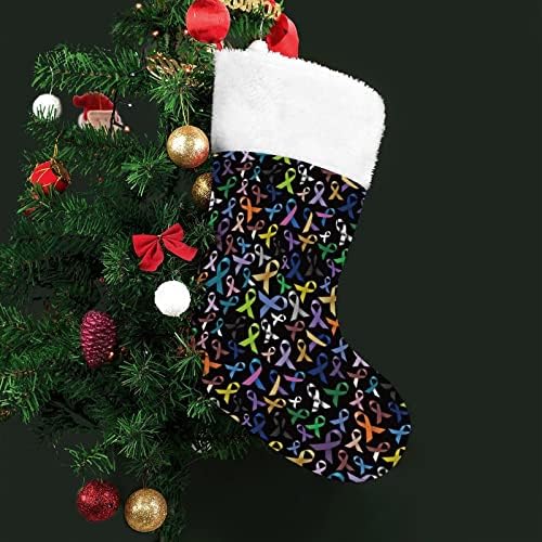 סרטן השד כבוד גרב חג המולד גרב חג חג המולד גרביים תלויים עם קישוט שרוול קצר לפלאש למסיבת חג ביתי