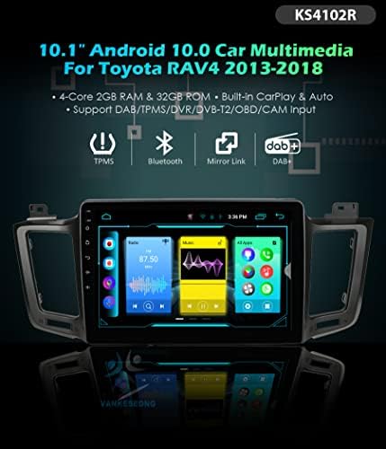 9 אנדרואיד 10 סטריאו לרכב GPS יחידת ראש Carplay עבור Toyota RAV4 2013-2018 אנדרואיד Auto Auto Bluetooth