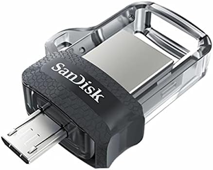 Sandisk 128GB Ultra Dual Drive M3.0 למכשירי אנדרואיד ומחשבים - MICROUSB, USB 3.0 - SDDD3-128G -G46, שחור