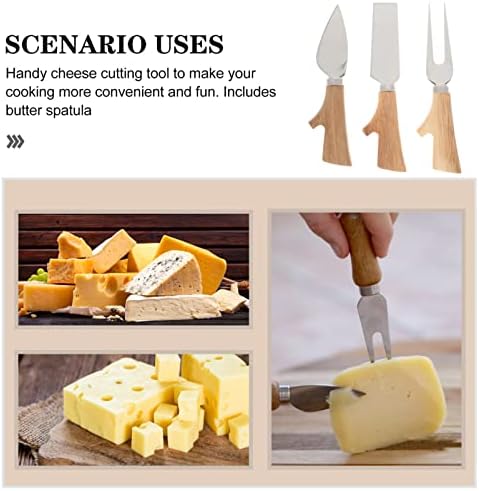 גבינת סכיני סט נירוסטה מיני גבינת חמאת מבצע קאטר גבינת מזלג ומפזר עם עץ ידית עבור נקניקים לוח בית מסעדה גבינת
