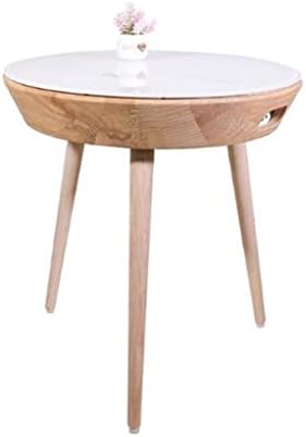 לרכוש רב תכליתי ספה צד שולחן רמקול אלחוטי טעינה מוצק עץ עגול סוף שולחן
